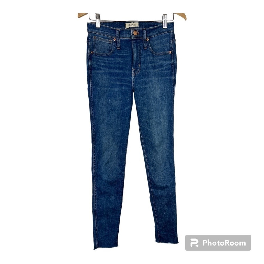 Madewell 9" High-Rise Skinny Medium Wash Raw Hem Sz 27 Tall